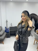 کت چرم آستردار زنانه کد SA-384