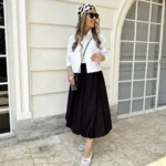 شومیز نخی و دامن قارچی کد SA-188