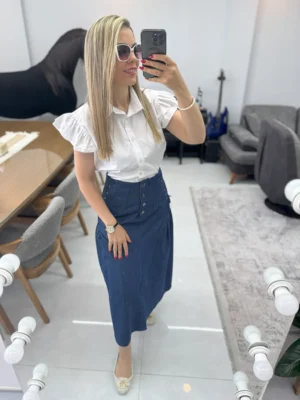 شومیز با دامن جین کد SA-401