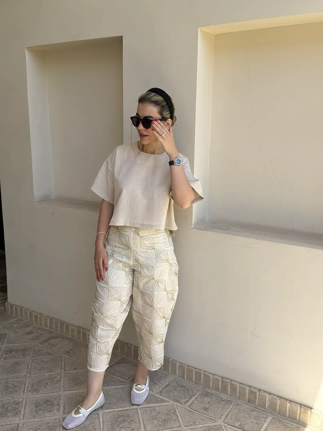 شومیز لینن با شلوار هندی سنبادی کد SA-404